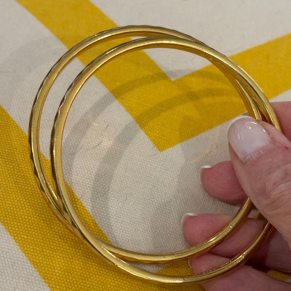 Vintage Graziano Gold Tone Bangle Bracelets - Picture 8 of 10
